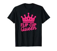 Flip Cup Queen | T-shirt pour adulte Motif jeu à boire Rose T-Shirt