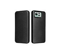 Flip Etui Pour Asus Zenfone 12 Ultra Insertion De Carte Avec Porte-cartes Kickstand Fibre De Carbone Magnétique Protection Complète FOXDOCK Noir