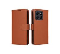 Flip Etui Pour Honor X8B 4G Blocage RFID Chargement Sans Fil Portefeuille Conception Détachable Couverture Rabotant Marron