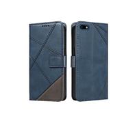 Flip Etui Pour Huawei Y5 2018 Et fente pour carte De haute qualité Avec couture diamant Etui de protection de téléphone en cuir Bleu