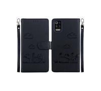 Flip Etui Pour LG K62 Portefeuille En Cuir RFID Chat Porte-fente Pour Carte, FOXDOCK Noir