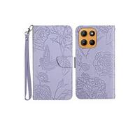 Flip Etui Pour Motorola Moto G Stylus 5G 2025 Fleurs Et Papillons Protection Anti-chute Couverture En Cuir PU Avec Sangle De Poignet Etui En Cuir