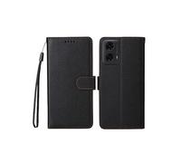 Flip Etui Pour Motorola Moto G04/G24/G04S Chargement sans fil Support de voiture magnétique Portefeuille Fente pour crad Noir