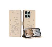 Flip Etui Pour Motorola Moto G86 Porte-cartes Kickstand Portefeuille en cuir Cuir PU Chat mignon Beige