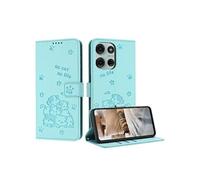 Flip Etui Pour Motorola Moto G86 Porte-cartes Kickstand Portefeuille en cuir Cuir PU Chat mignon Vert