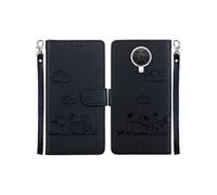 Flip Etui Pour Nokia G10 Portefeuille En Cuir RFID Chat Porte-fente Pour Carte, FOXDOCK Noir
