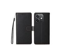 Flip Etui Pour OPPO A5x 4G/5G Support de voiture magnétique Fente pour crad Portefeuille Chargement sans fil Noir