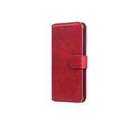 Flip Etui Pour Realme C11 2021 Couverture Rabotant Fentes Pour Cartes Fermeture Magnétique Découpes Précises Rouge