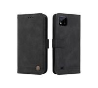 Flip Etui Pour REALME C20/C11 Antichoc Portefeuille Supports De Fente Pour Carte Sangle Courte Longue Sangle Noir