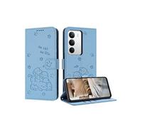 Flip Etui Pour Realme C71 Porte-cartes Kickstand Cuir PU Chat mignon Portefeuille en cuir Bleu