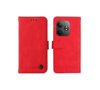 Flip Etui Pour Realme GT NEO 6 Supports De Fente Pour Carte Longue Sangle Portefeuille Antichoc Sangle Courte Rouge