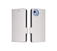 Flip Etui Pour Sharp Aquos wish5 Titulaire de fentes pour cartes Magnétique Boucle latérale Portefeuille Cuir PU Blanc