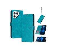 Flip Etui Pour Tecno Pova 7 Pro 5G Couleur pure Avec boucle Cuir PU Bicelle Avec fente pour carte Vert