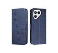 Flip Etui Pour Tecno Pova 7 Pro 5G Protection complète Bicelle Boucle latérale Cuir PU Insertion de carte Bleu