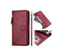 Flip Etui Pour Téléphone 2A Rien Cuir PU Magnétique Fermeture Eclair Titulaire De La Carte FOXDOCK Rouge