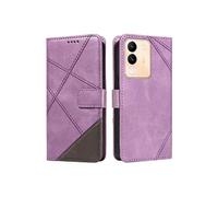 Flip Etui Pour VIVO V29E De haute qualité Avec couture diamant Et fente pour carte Etui de protection de téléphone en cuir Violet