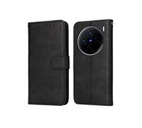 Flip Etui Pour Vivo X200 Pro Mini Fermeture Magnétique Fentes Pour Cartes Couverture Rabotant Découpes Précises FOXDOCK Noir