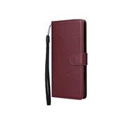 Flip Etui Pour Vivo Y17s/Y28 5G Cuir PU Titulaire De La Carte Etui Portefeuille Bicelle Magnétique Sangle De Poignet null Rouge