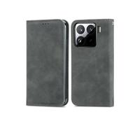 Flip Etui Pour Xiaomi 15 Etui En Cuir Simple Entreprise Portefeuille Couverture Rabotant Antichoc Gris