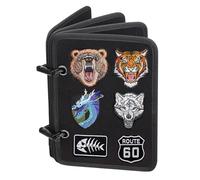 Flip page patch display, crochet et boucle Tactical patch Board Binder, petit militaire patch display, patch bookshelf Manager avec 4 pages pour afficher badge Collection noir (Black)