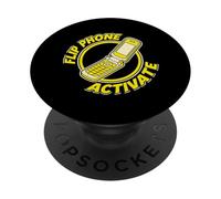 Flip Phone Activate Retro, passionné de Technologie et de Nostalgie des années 90 PopSockets PopGrip Adhésif