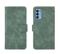 Flip Phone Case Portefeuille Cas pour Oppo Reno4 5g, PU Cuir Portefeuille avec Porte-Carte de Crédit Sangle Antichoc Couverture de Protection OPPO RENO4 5G Téléphone Protection(Noir)