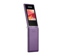 Flip Phone MM835 4G Téléphone portable avec 2 grands écrans 3,5" et 2,4", compatibilité avec les appareils auditifs (HAC), bouton SOS, débloqué et sans SIM, USB-C (violet)