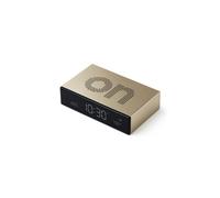 Lexon Flip Premium Réveil réversible et Rechargeable, à écran VA LCD, Faces on/Off, Snooze, Contrôle Tactile, en Aluminium - Or