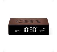 Flip Premium Réveil Réversible Et Rechargeable, À Écran Va Lcd, Faces On/Off, Snooze, Contrôle Tactile, En Aluminium - Or