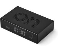 Flip Premium Réveil Réversible Et Rechargeable, À Écran Va Lcd, Faces On/Off, Snooze, Contrôle Tactile, En Aluminium - Noir