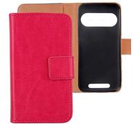 Flip PU Cuir Housse Coque Etui Cas pour Doro 8040 8042 5" Cover TPU Silicone Case Couverture Téléphone Protecteur Portefeuille Magnétique Bumper (Rose)