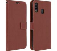Flip Stand Couverture Portefeuille & Stand Fonction pour Samsung Galaxy M20 - Marron