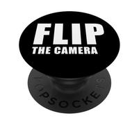 Flip The Camera - Funny Trending Meme Minimal Text PopSockets PopGrip Adhésif