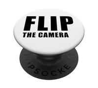Flip The Camera - Funny Trending Meme Minimal Text PopSockets PopGrip Adhésif
