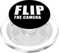 Flip The Camera - Funny Trending Meme Minimal Text PopSockets PopGrip pour MagSafe