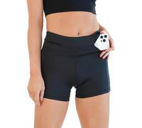 FlipBelt Short de compression taille haute pour femme avec poches pour femme, short d'entraînement, de fitness, de course pour gym, vélo, 7,6 cm - Noir, Taille S