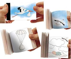 Flipbook au choix : Flipbook de la Cigogne : « Comment on Fait Les bébés » - Faire-Part de Naissance - Folioscope