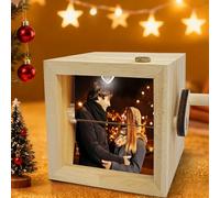 Flipbook personnalisé fait à la main avec affichage lumineux de mouvement, version personnalisée avec manivelle pour photos, boîte d'histoire d'amour de mariage (16 photos, avec LED)