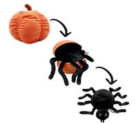 FLIPETZ by Les DÉGLINGOS - Peluche Réversible Araignée/Citrouille - Doudou Cache-Cache 2-en-1 Ultra Doux - Cadeau de Naissance, idéal Halloween - Orange et Noir, 20 cm