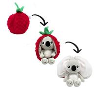 FLIPETZ by Les DÉGLINGOS - Peluche Réversible Koala Framboise - Doudou Cache-Cache 2-en-1 Ultra Doux - Cadeau de Naissance Mixte & Premier Âge - Rouge et Gris, 20 cm