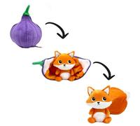 FLIPETZ by Les DÉGLINGOS - Peluche Réversible Renard/Figue - Doudou Cache-Cache 2-en-1 Ultra Doux - Cadeau de Naissance Mixte & Premier Âge - Violet et Orange, 20 cm