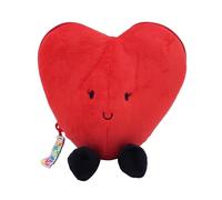 FLIPETZ - Peluche Transformable 2-en-1 Cœur Qui se transforme en Fleur - Rouge, Design Créatif avec Fermeture Éclair, Cadeau Saint-Valentin, 21 à 28 cm