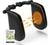 FLIPLINE Repose Tete Voiture Coutures Noir - Cale Tete Enfant Voiture - Sensation de voyage confortable pour Enfants et Adultes - Installation facile sans tournevis - Réglable Appuie Tete Voiture