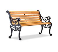 FLIPP Park Chair Wooden Outdoor Bench Double Park Chair Iron Furniture Backrest Chair with Stable Support,1 pcs