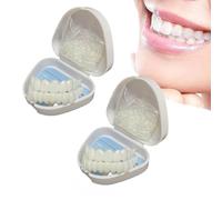 Flipped Warmth 2 Paires Dentier Provisoire Silicone Dentier Haut Et Bas Prothese Dentaire, Dentier Sourire Parfait Facette Dentaire A Poser Soi Meme pour Homme Et Femme