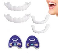 Flipped Warmth 2 Paires Facette Dentaire Prothese Dentaire Cosmétique, Fausses Dents Haut Et Bas Dentier Provisoire Pour Blanchiment Des Couvrir Les Dents Imparfaites