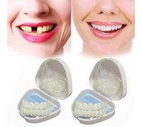 Flipped Warmth 2 Paires Facette Dentaire Prothese Dentaire Cosmétique, Placages Fausse Dent Haut Et Bas Dentier Provisoire pour Blanchiment des Couvrir Les Dents Imparfaites