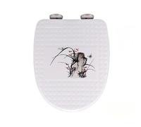 Flipped Warmth Abattant De WC en Forme De D, Cuvette Toilette avec Frein De Chute avec Fixation Supérieure, Abattant WC Dégagement Rapide, Abattant Toilette WC Blanc 34,5 X 42 Cm,Orchid