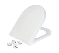 Flipped Warmth Abattant WC en Forme De D À Fermeture Douce avec Fixation par Le Haut Facile, Charnières Réglables À 360°, Lunette WC Dégagement Rapide, Matériau PP,33.5 * 42cm