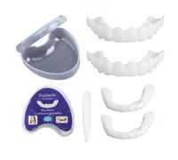 Flipped Warmth Dentier Sourire Parfait, Dentier Sourire Fausse Dent 2 Paires Facette Prothese Dentaire Provisoire, Faux Dentier Sourire Parfait,Facette Dentaire Haut Et Bas